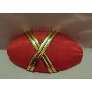Vintage Red & Gold-Tone Hair Barrette Clip